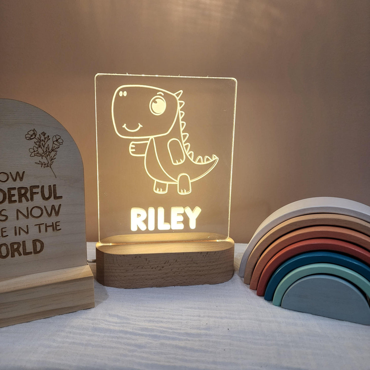 Personalised dinosaur deals night light