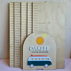 Adventure Van 3D Wooden Height Chart - Personalized Growth Tracker for Kids