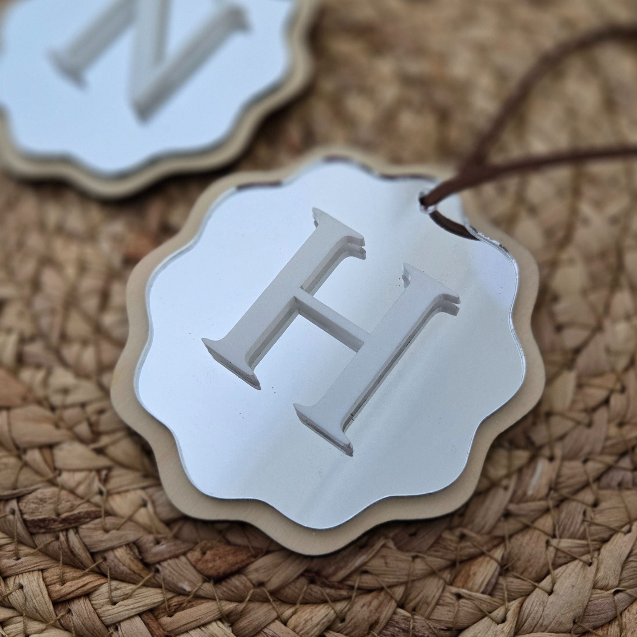 Monogram Scalloped Ornament - Initial Christmas Keepsake Ornament