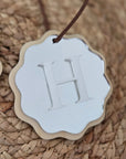 Monogram Scalloped Ornament - Initial Christmas Keepsake Ornament