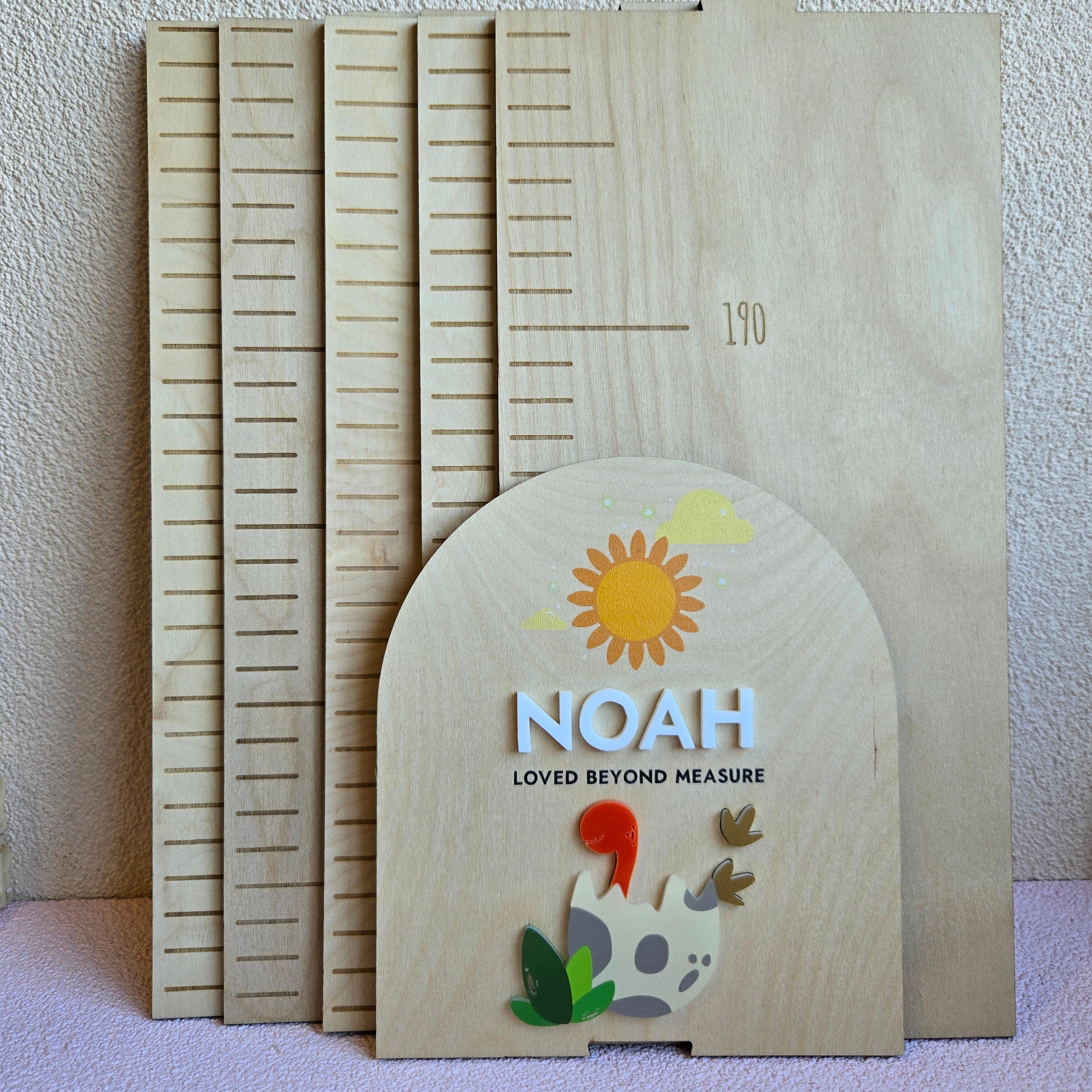 Dinosaur Egg 3D Wooden Height Chart - Personalised Growth Chart