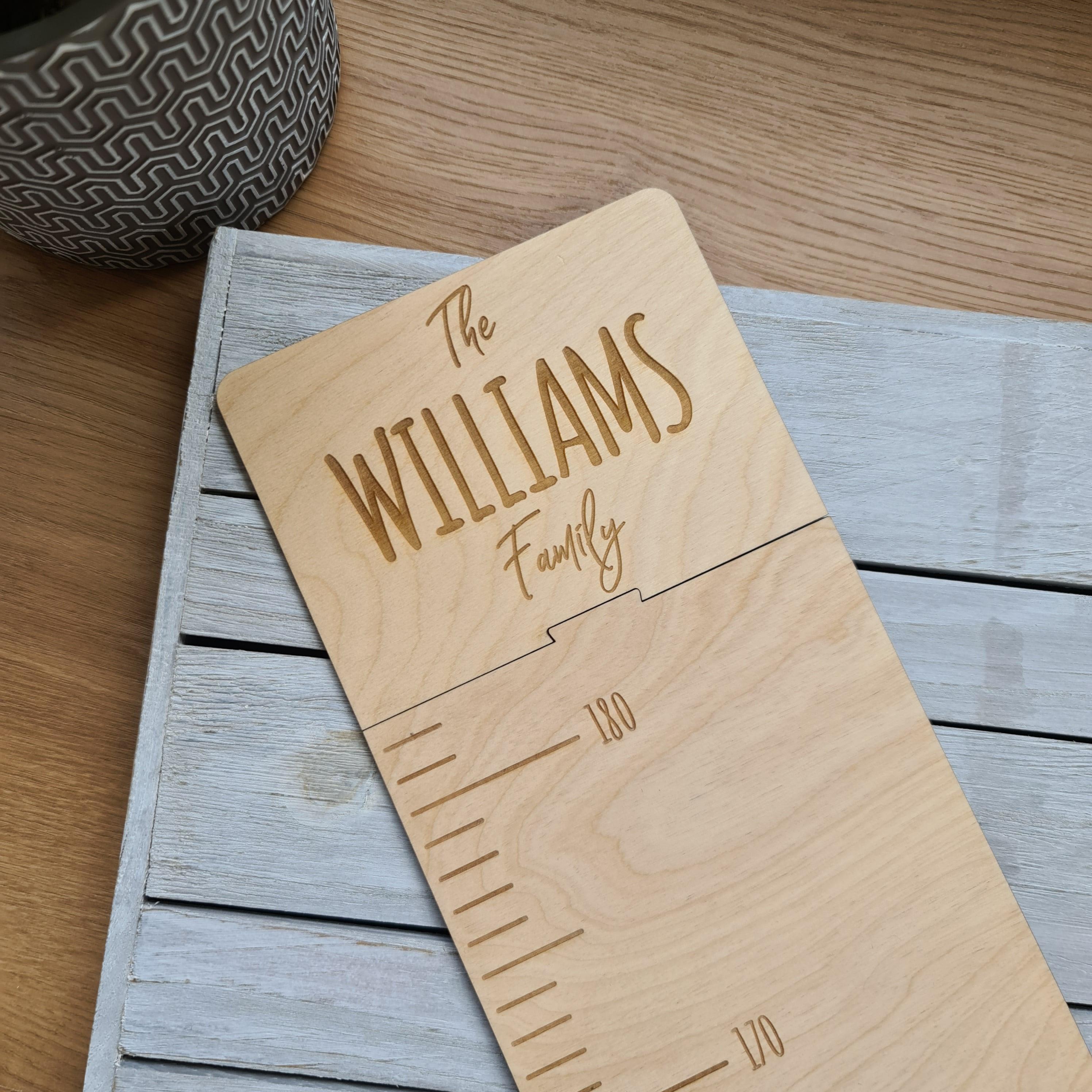 Family Name Wooden Height Chart - Personalised Growth Chart 💖 - The Willow Corner