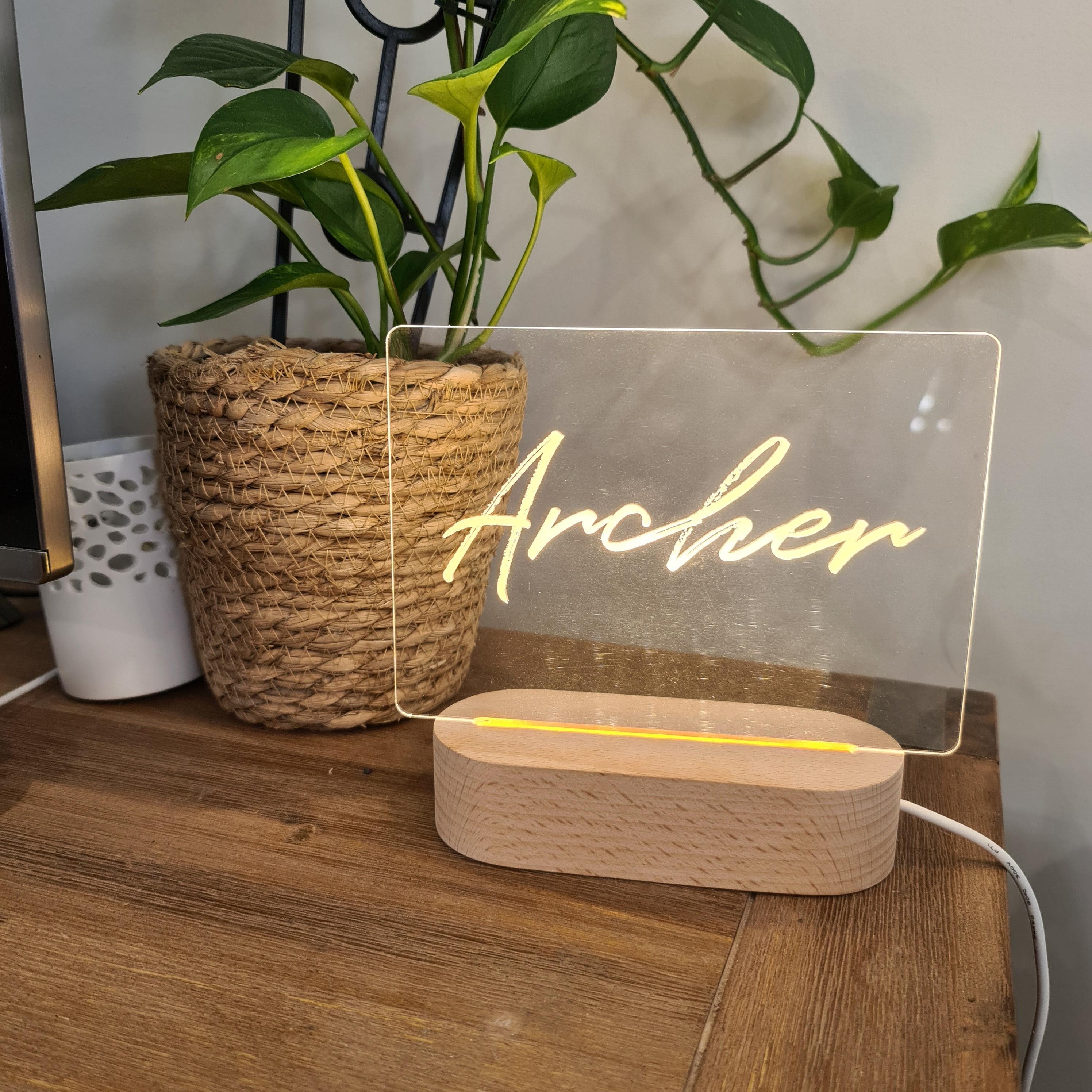 Personalised Night Light 🌙 - Brush Wash Name - The Willow Corner