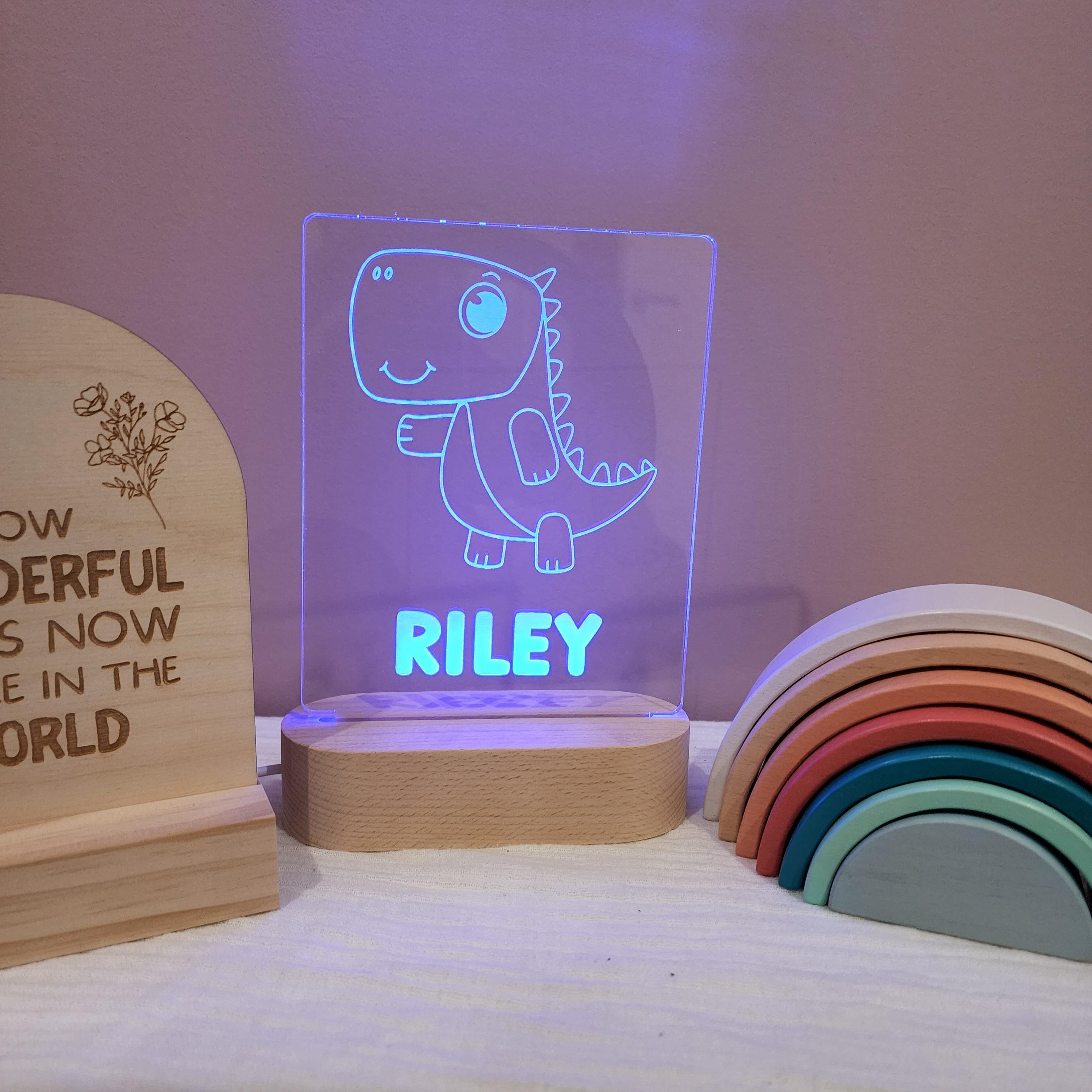 Personalised Night Light 🌙 - Cute Dinosaur - The Willow Corner