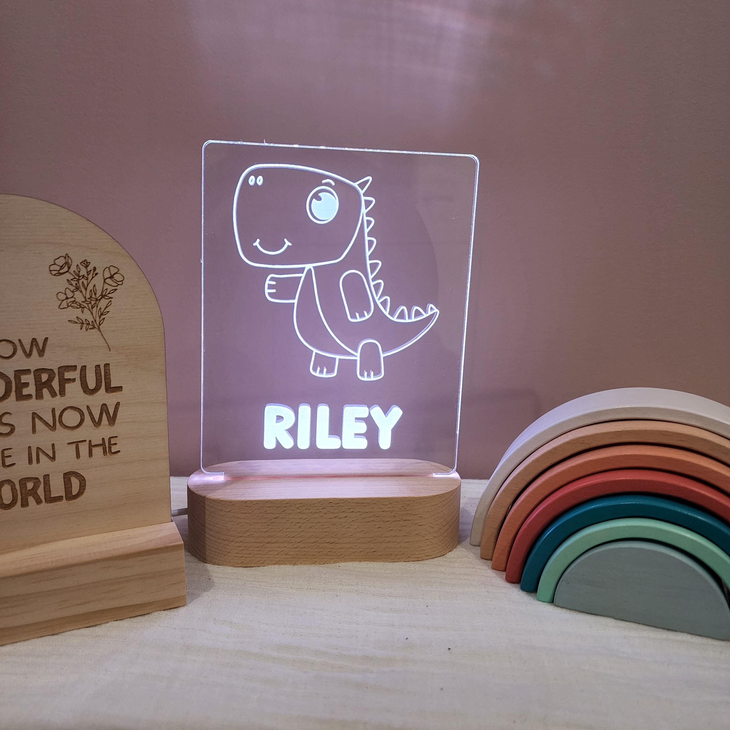 Personalised Night Light 🌙 - Cute Dinosaur - The Willow Corner