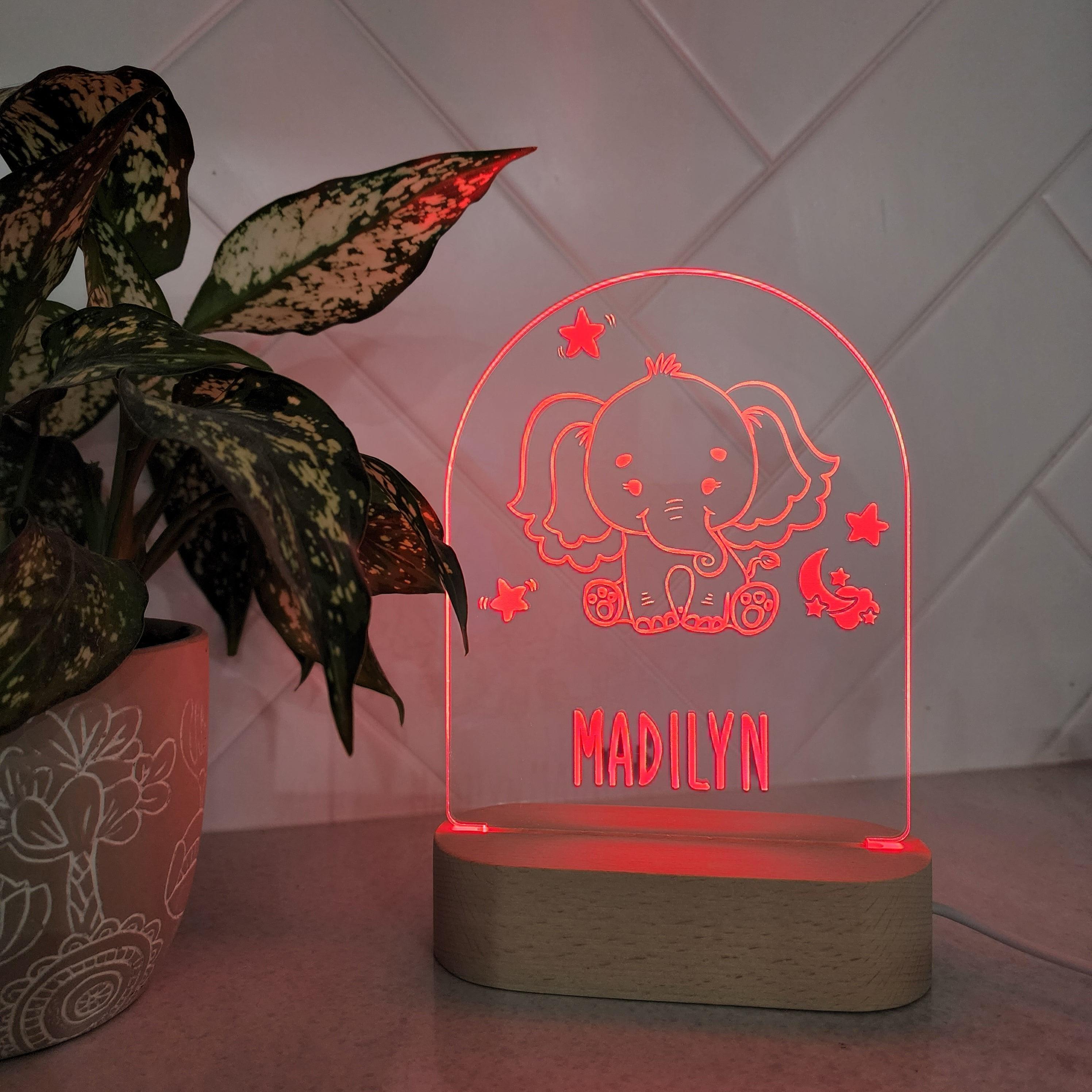 Personalised Night Light 🌙 - Cute Elephant - The Willow Corner