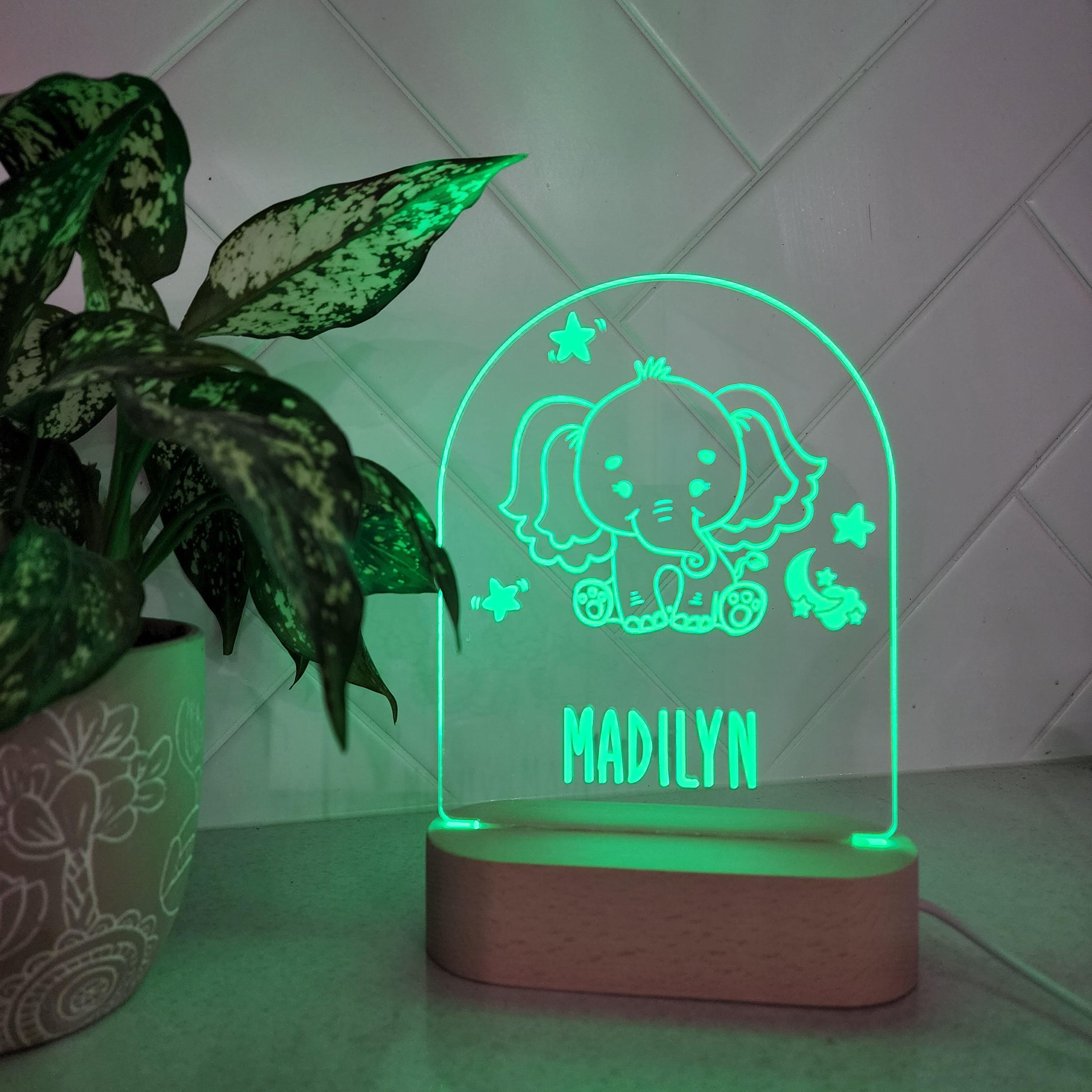 Personalised Night Light 🌙 - Cute Elephant - The Willow Corner