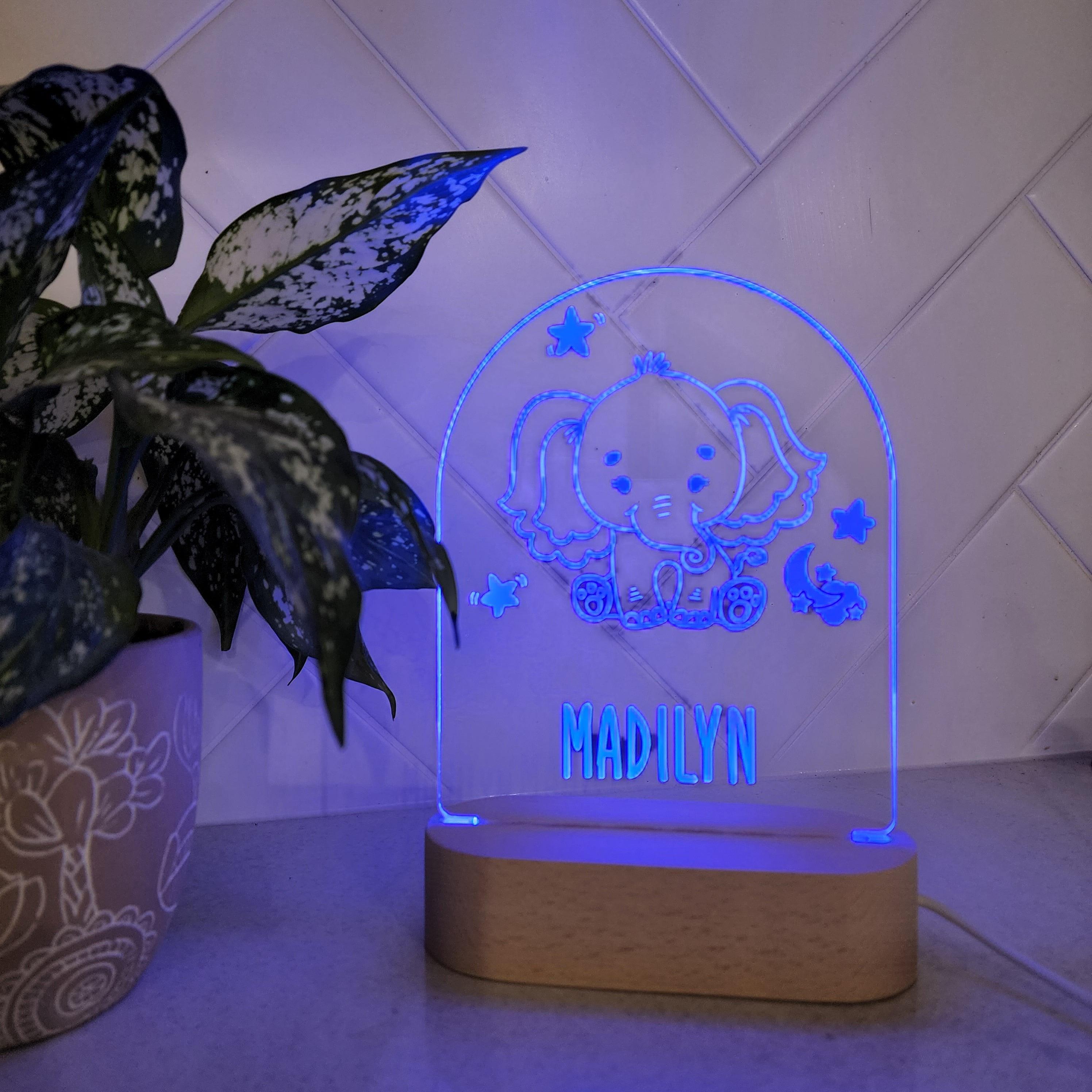 Personalised Night Light 🌙 - Cute Elephant - The Willow Corner