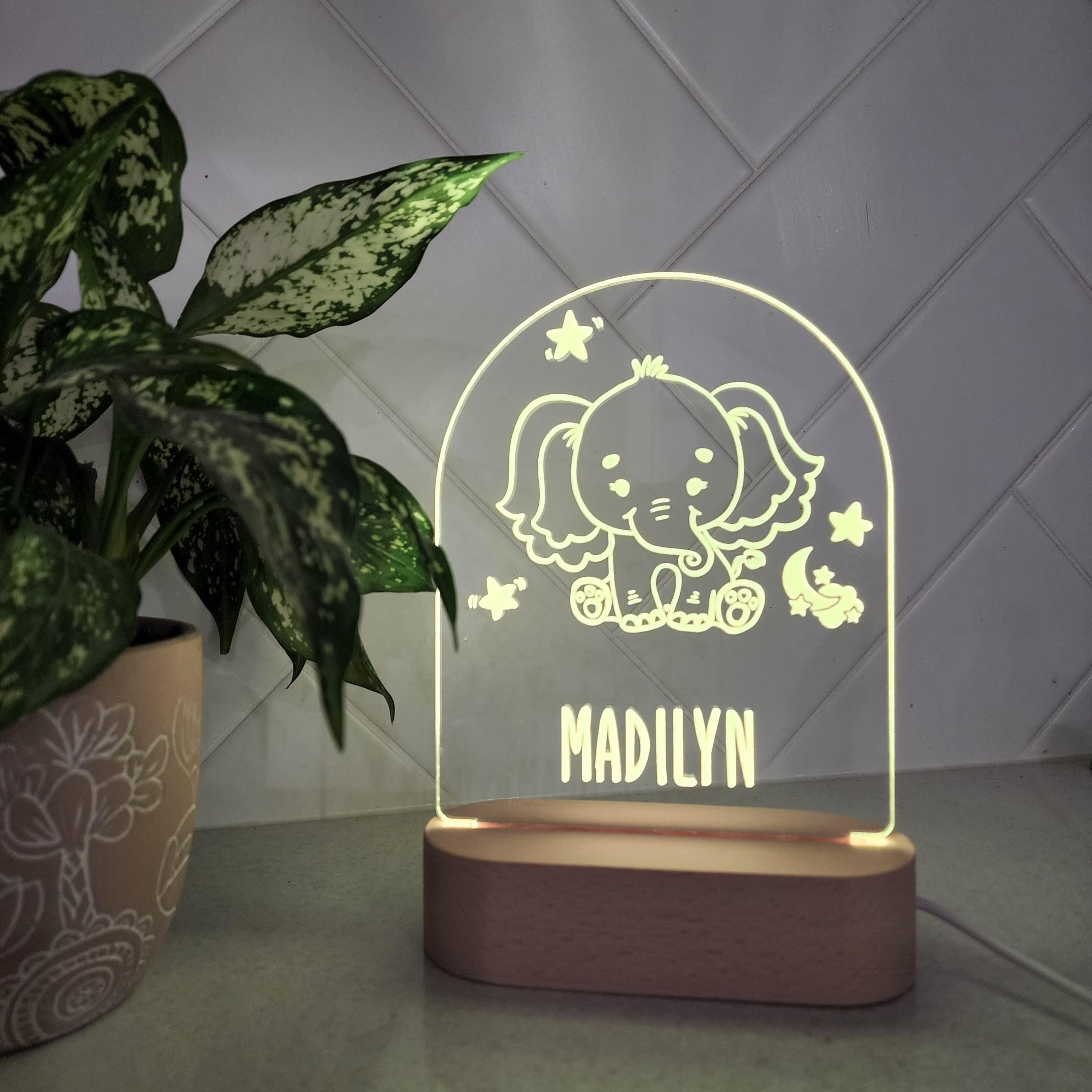 Personalised Night Light 🌙 - Cute Elephant - The Willow Corner