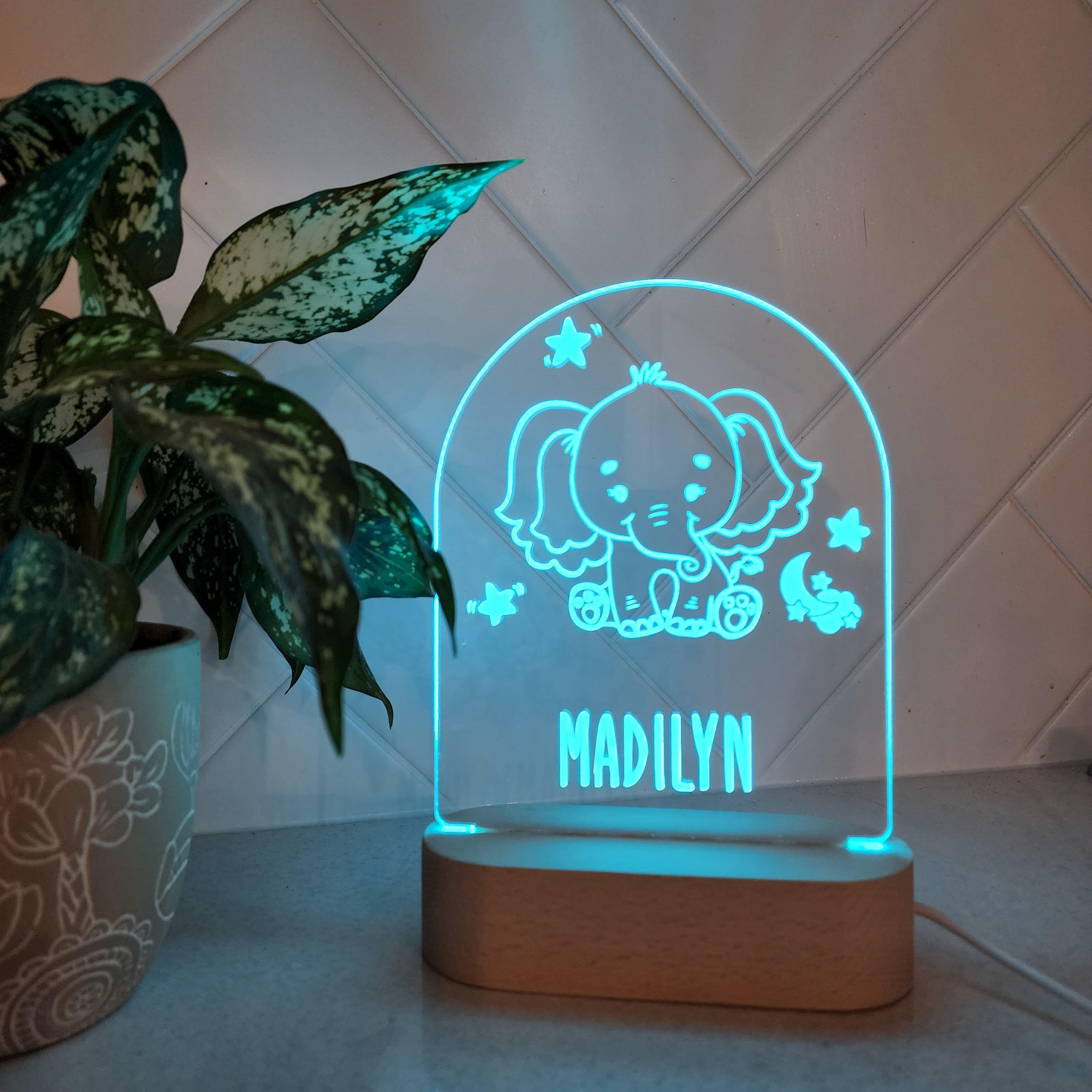 Personalised Night Light 🌙 - Cute Elephant - The Willow Corner