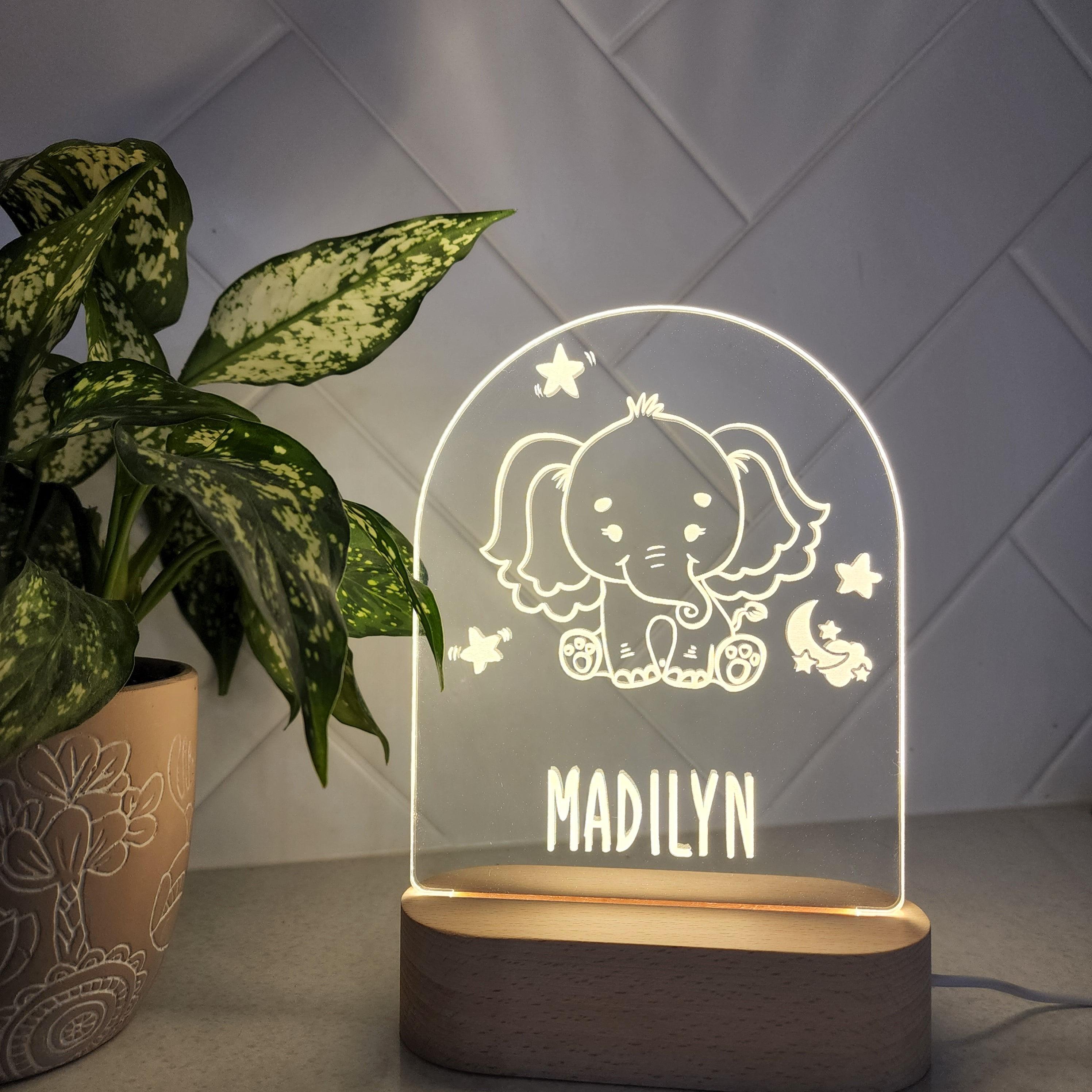 Personalised Night Light 🌙 - Cute Elephant - The Willow Corner