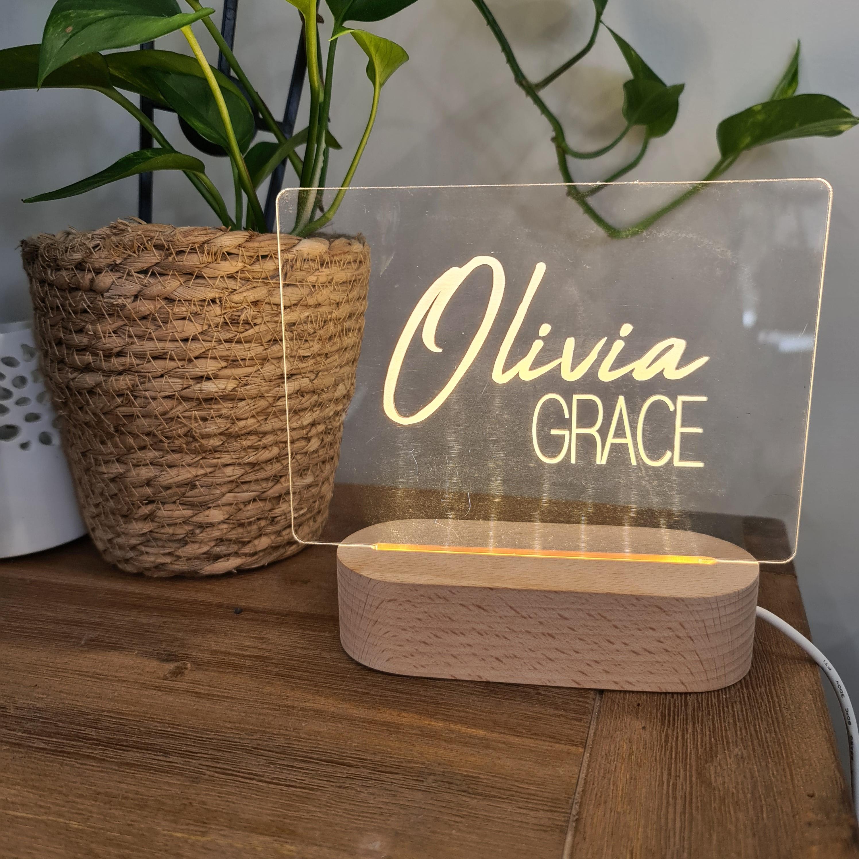 Personalised Night Light 🌙 - Dual Signature Name - The Willow Corner