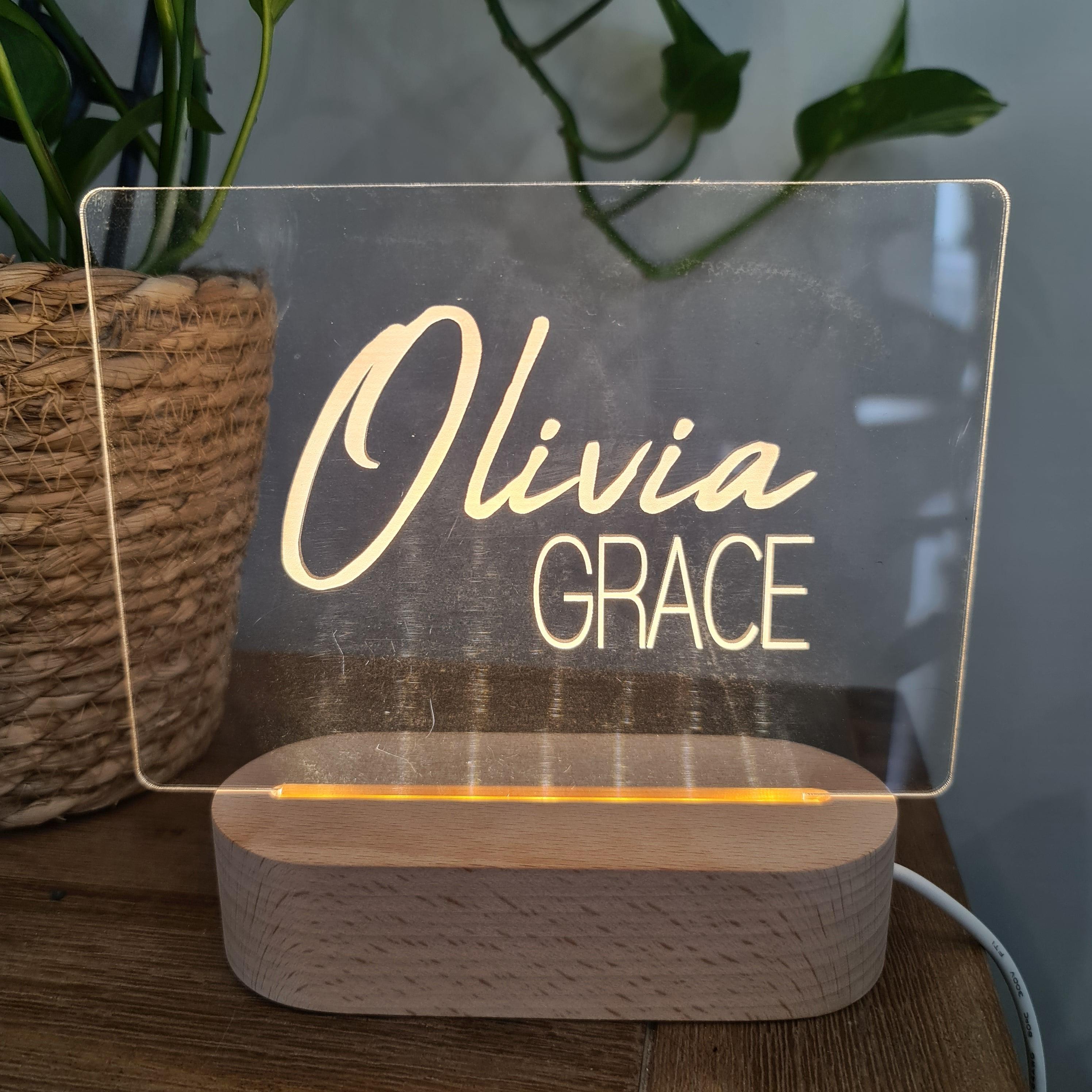 Personalised Night Light 🌙 - Dual Signature Name - The Willow Corner