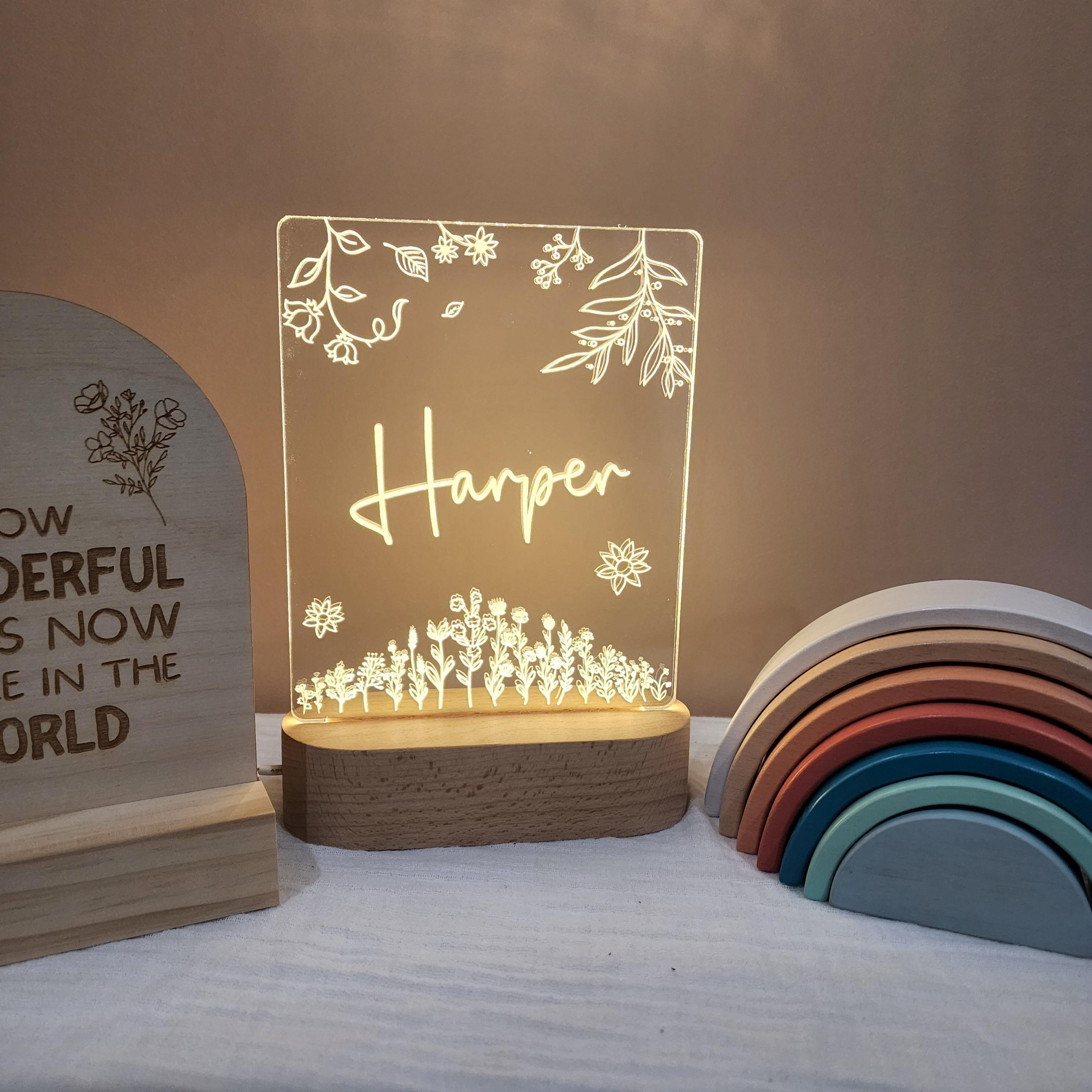 Personalised Night Light 🌙 - Flower Garden - The Willow Corner