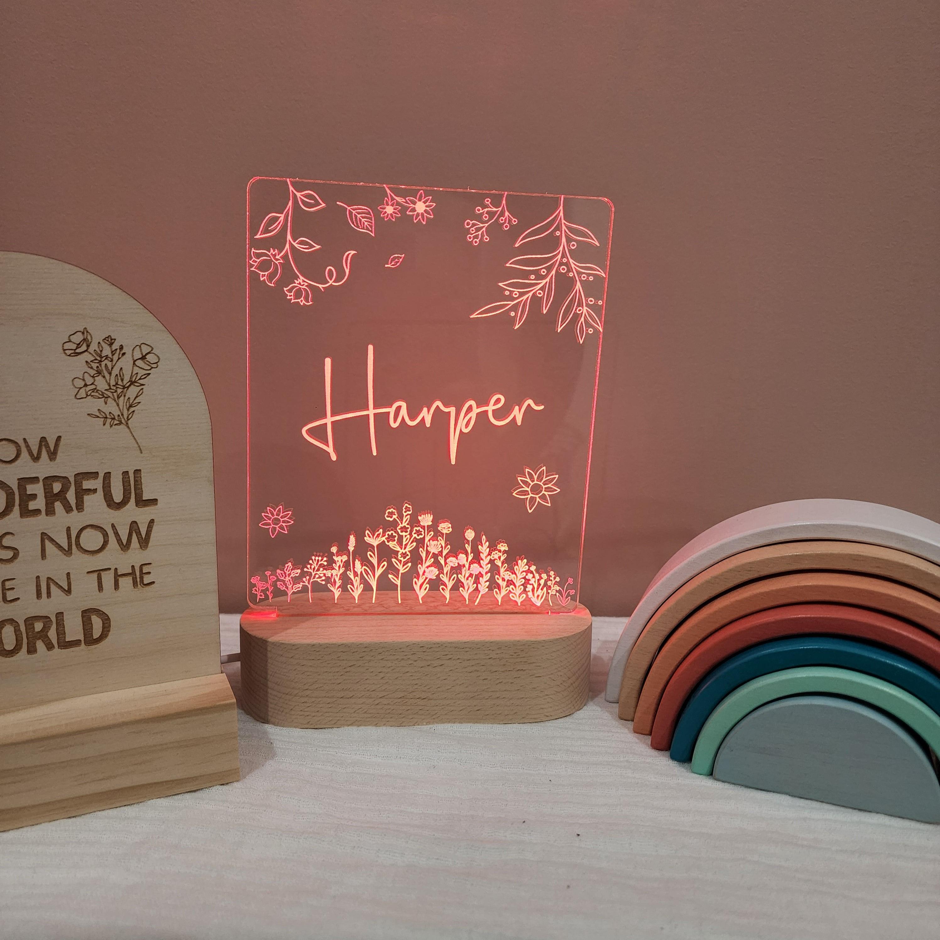 Personalised Night Light 🌙 - Flower Garden - The Willow Corner