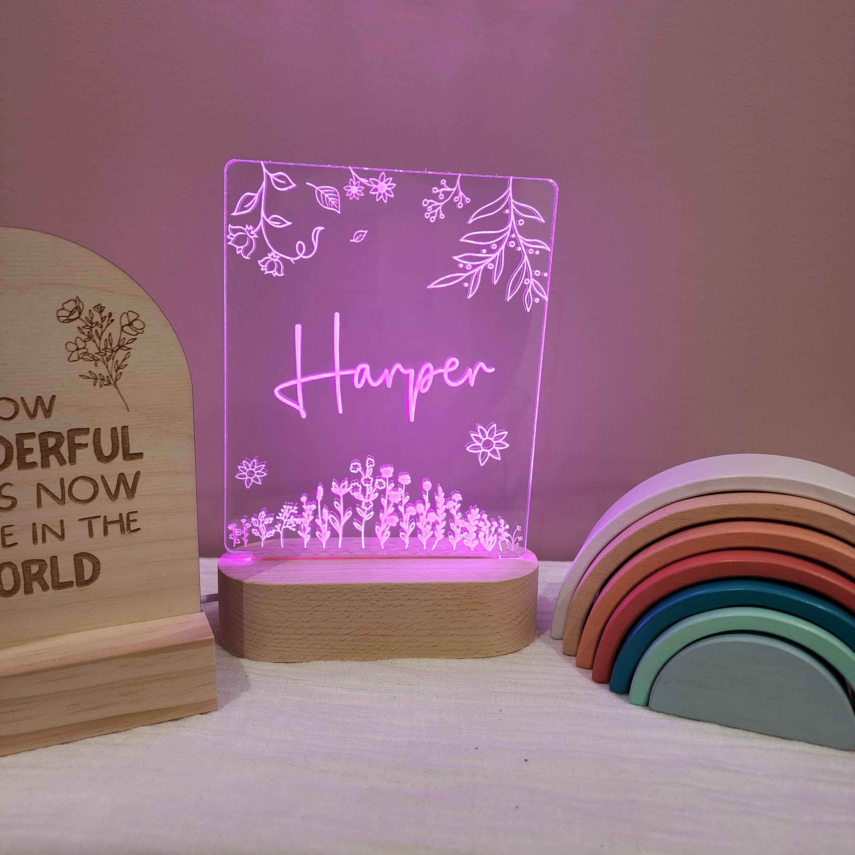 Personalised Night Light 🌙 - Flower Garden - The Willow Corner