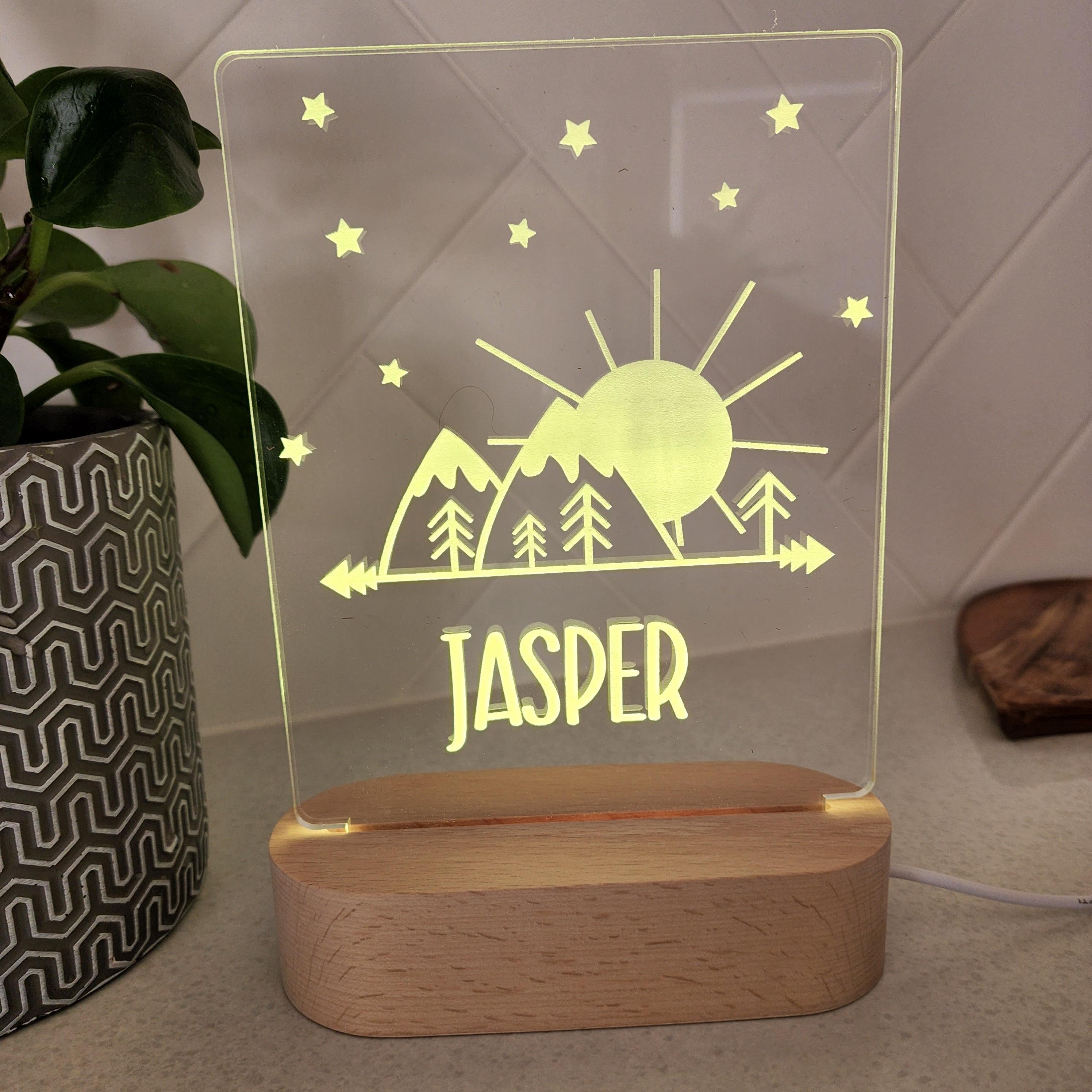 Personalised Night Light 🌙 - Mountain Skies - The Willow Corner