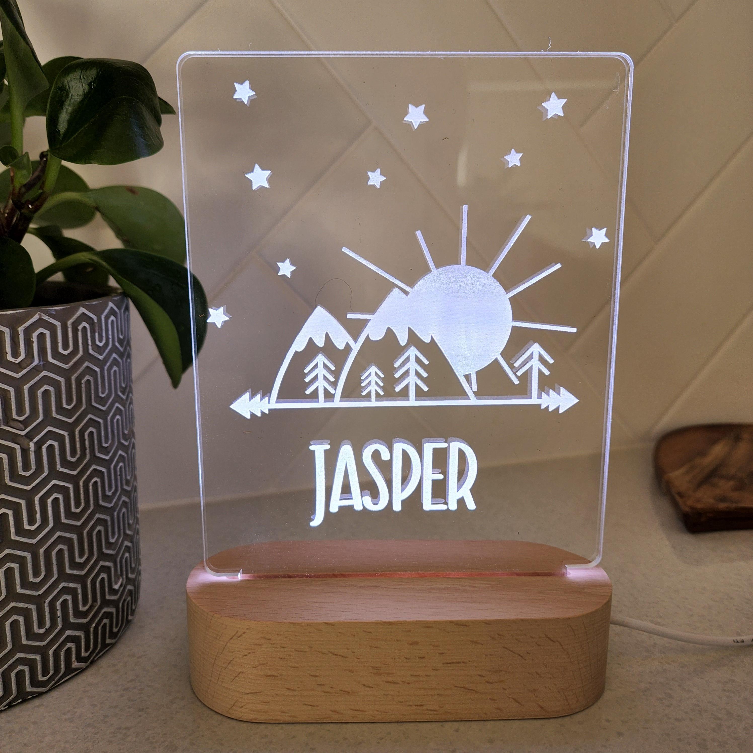 Personalised Night Light 🌙 - Mountain Skies - The Willow Corner