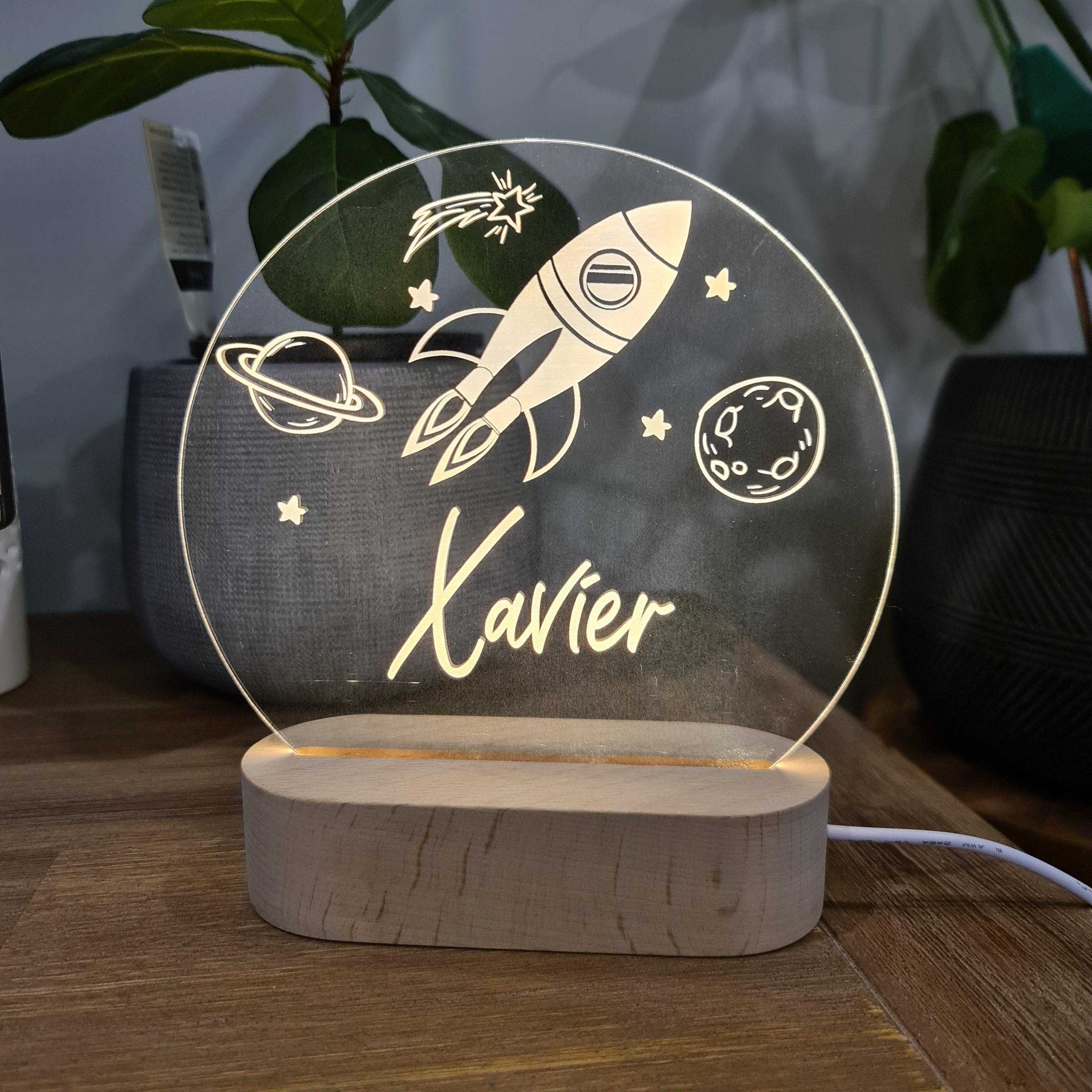 Personalised Night Light 🌙 - Rocket Ship - The Willow Corner