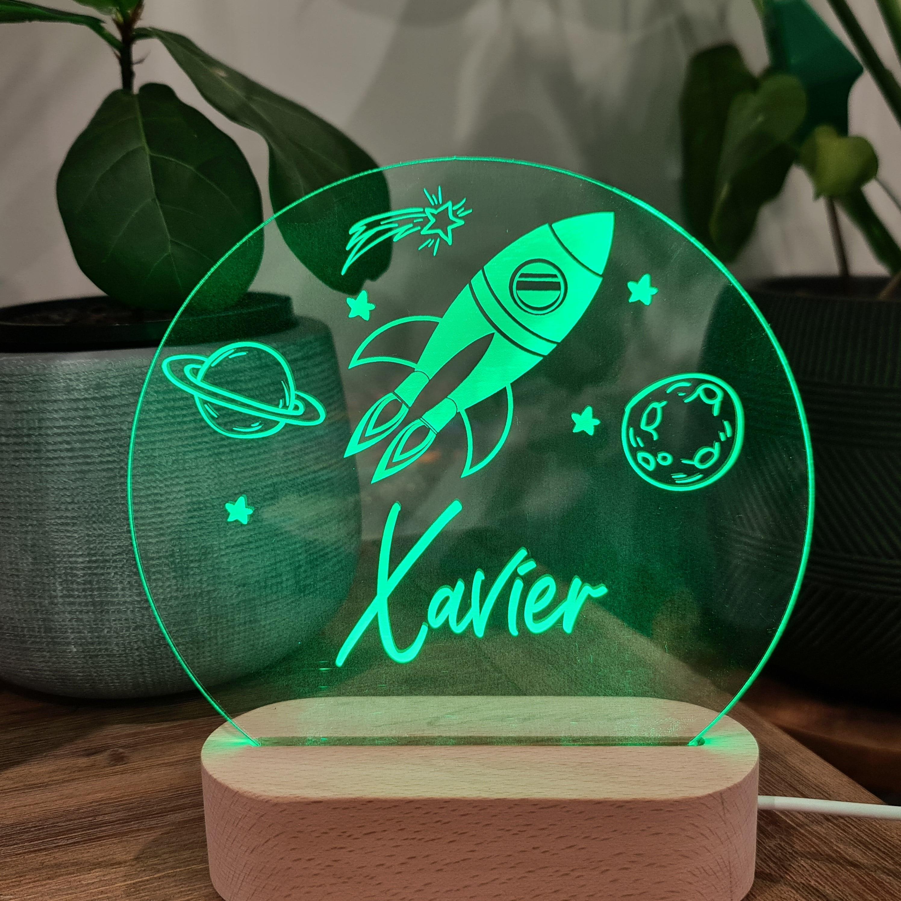 Personalised Night Light 🌙 - Rocket Ship - The Willow Corner