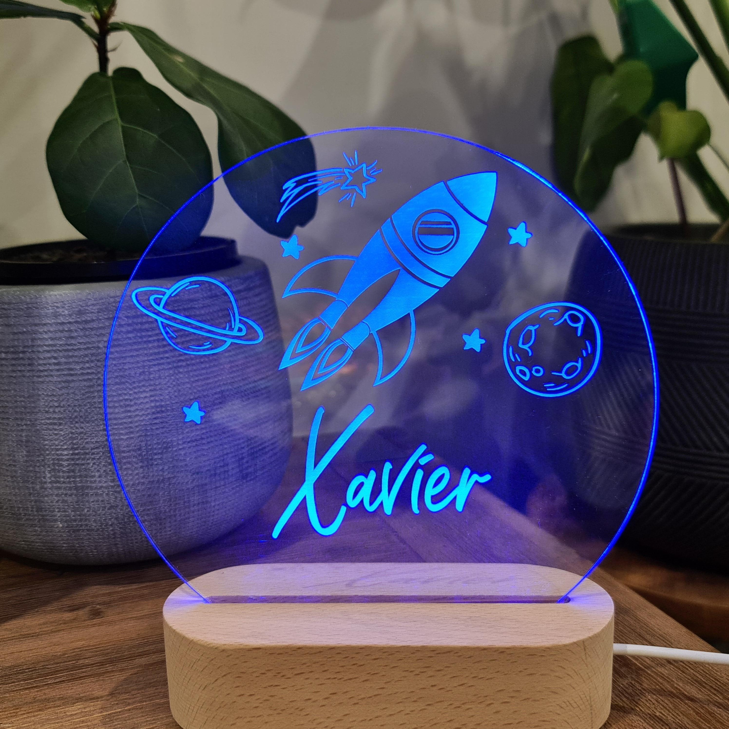 Personalised Night Light 🌙 - Rocket Ship - The Willow Corner