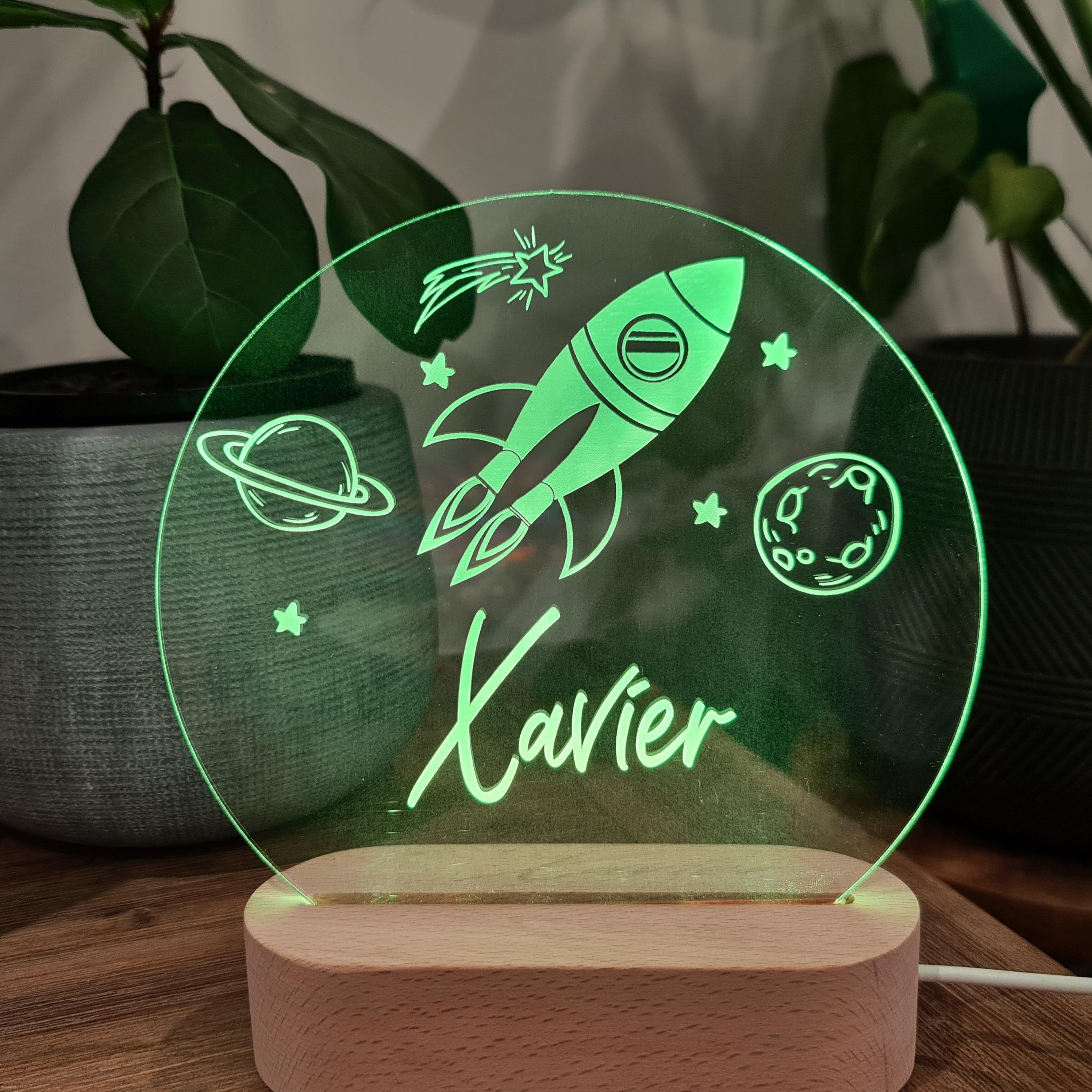 Personalised Night Light 🌙 - Rocket Ship - The Willow Corner