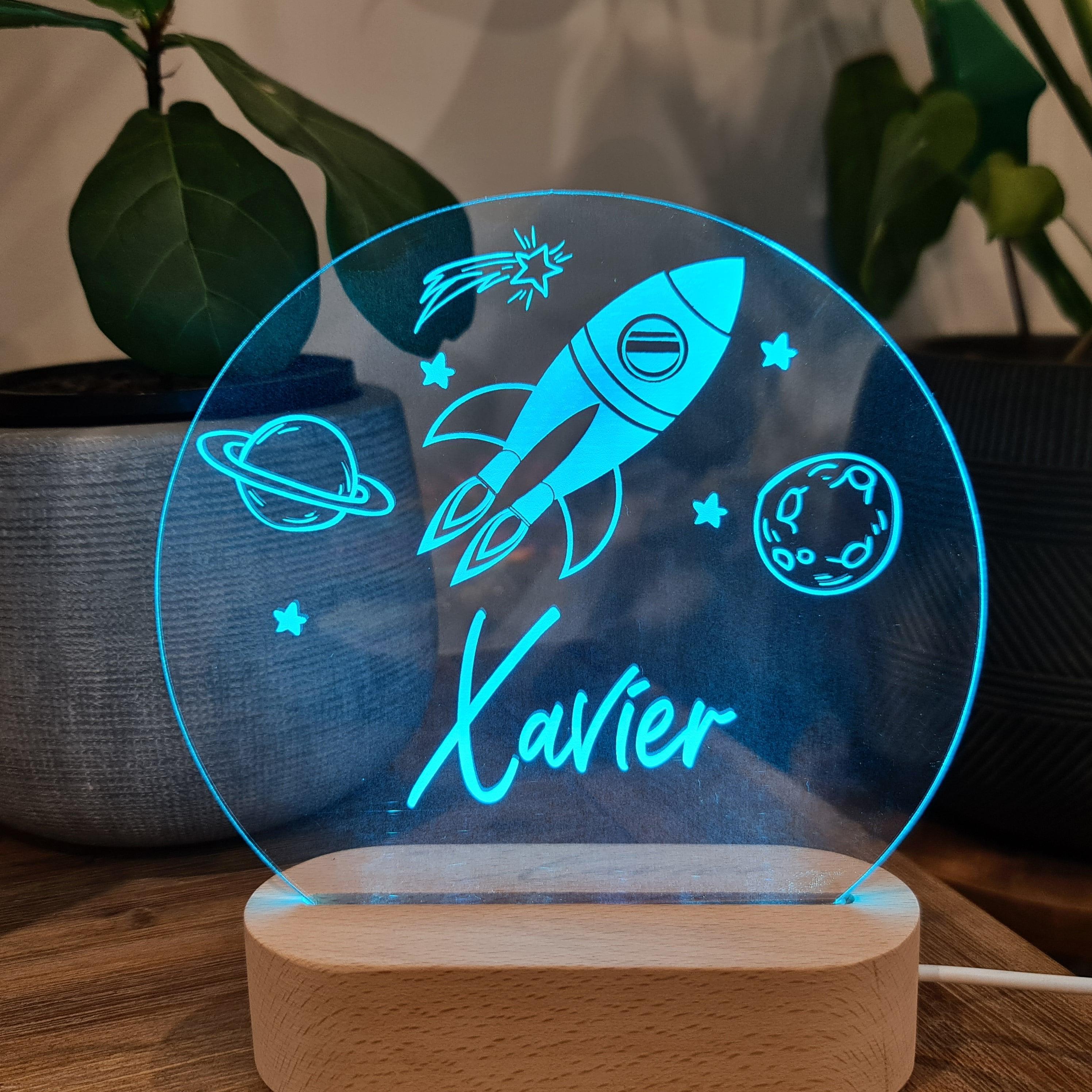 Personalised Night Light 🌙 - Rocket Ship - The Willow Corner