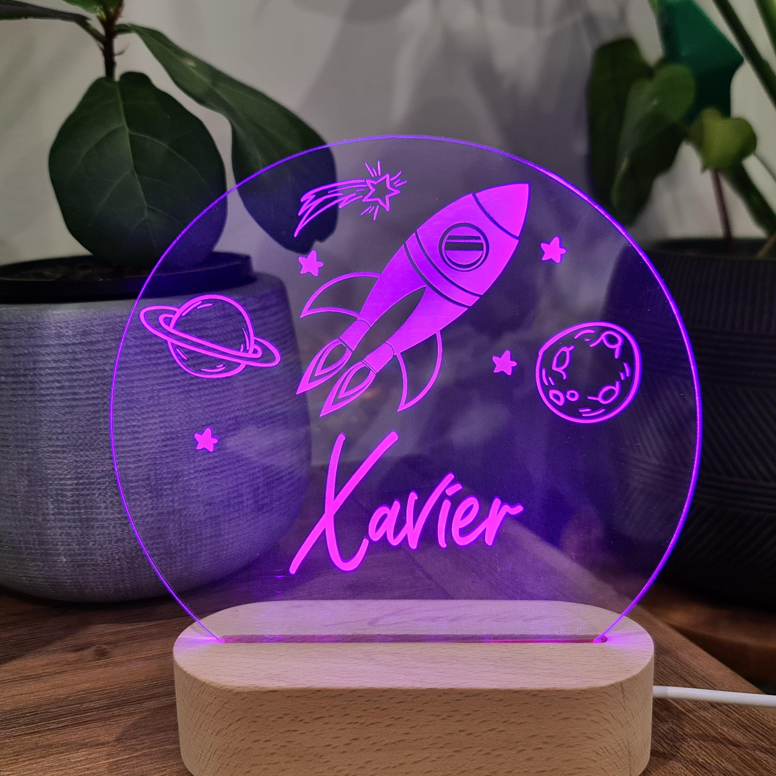 Personalised Night Light 🌙 - Rocket Ship - The Willow Corner