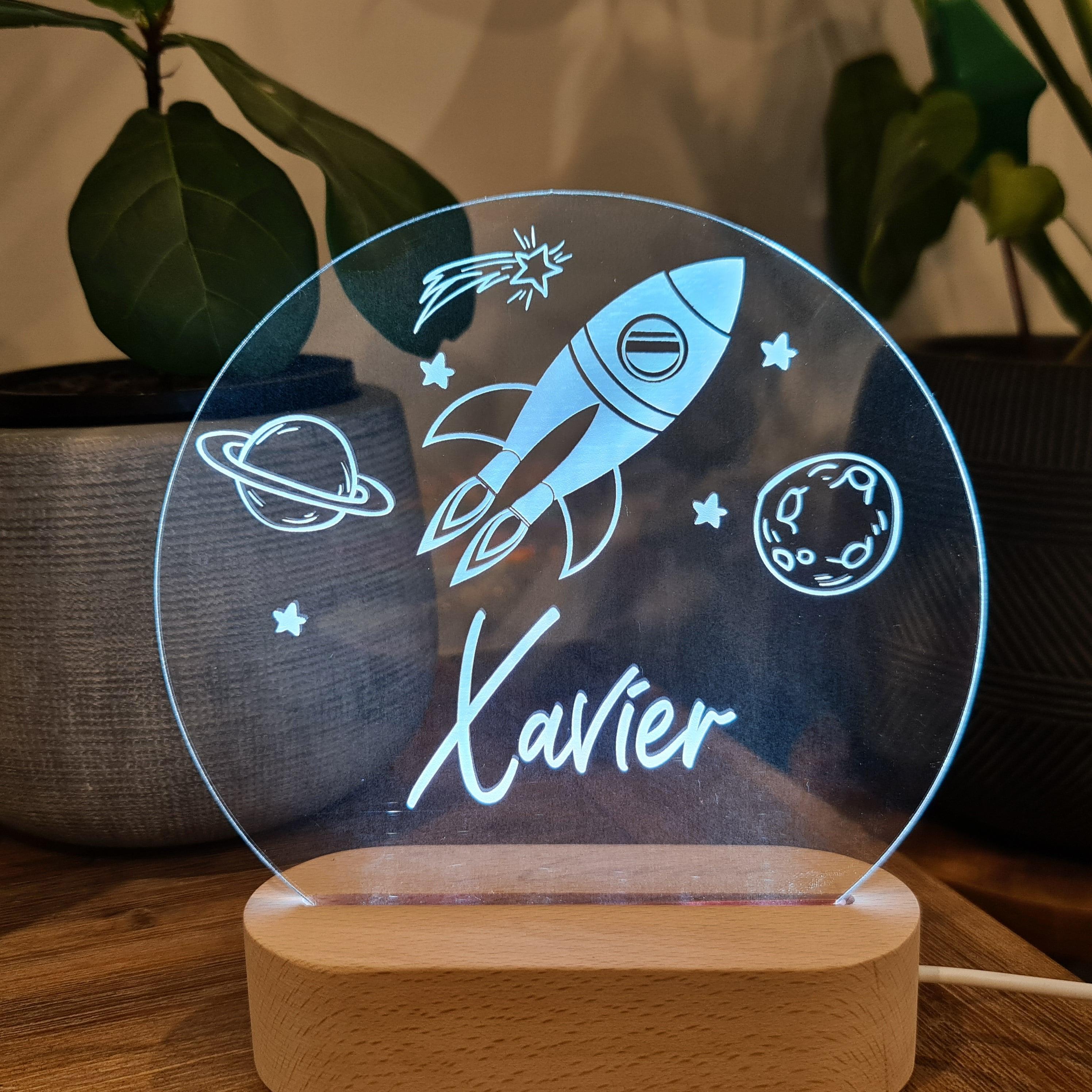 Personalised Night Light 🌙 - Rocket Ship - The Willow Corner