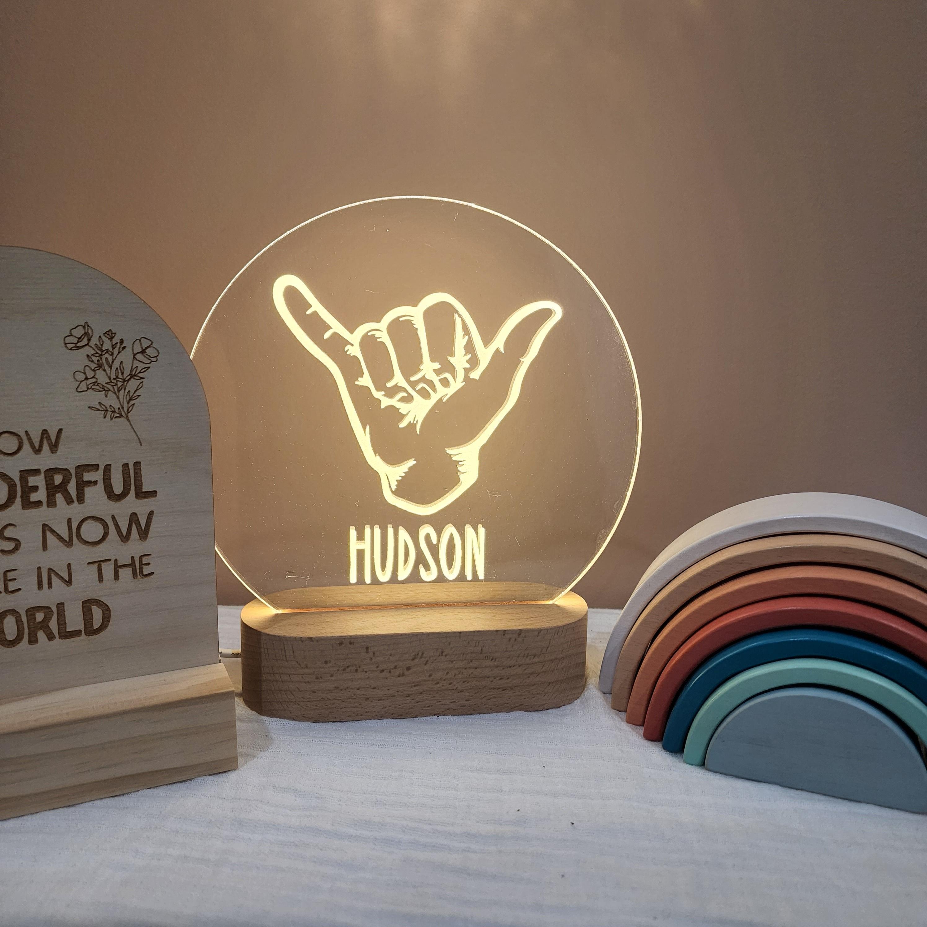 Personalised Night Light 🌙 - Shaka Hand - The Willow Corner