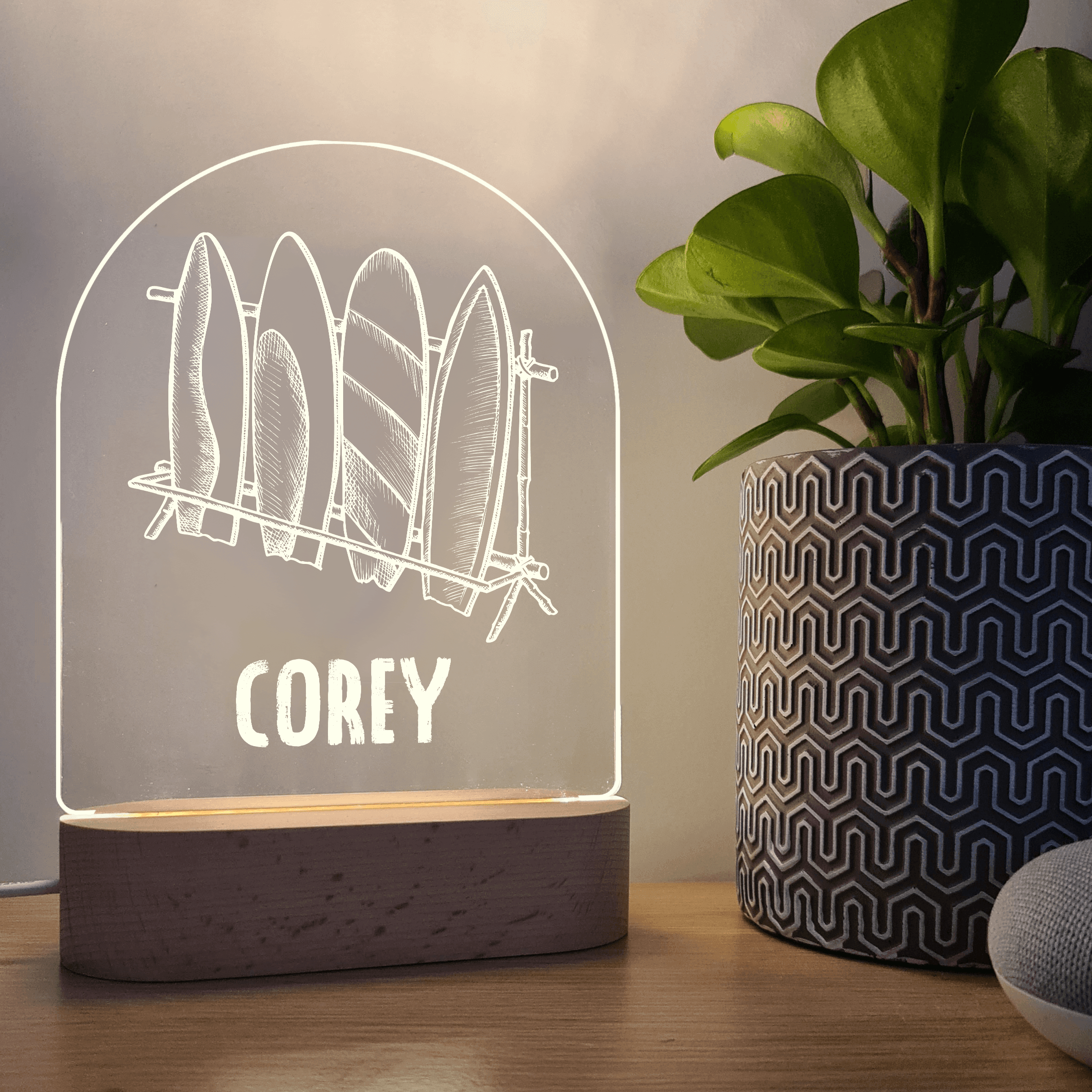 Personalised Night Light 🌙 - Surf Boards - The Willow Corner